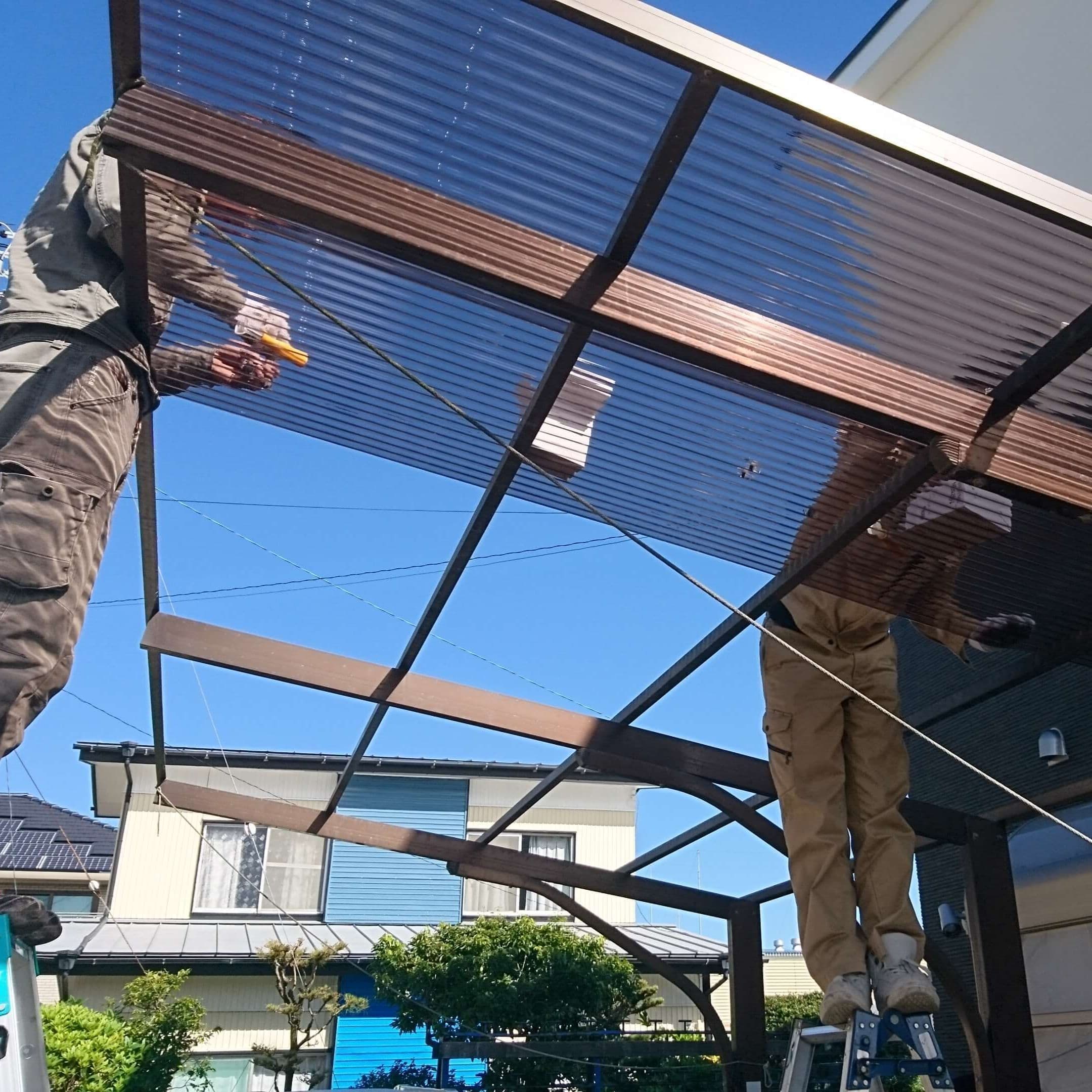 波板張替え 名古屋市中村区 | 名古屋市中村区でエクステリア工事ならイズ美